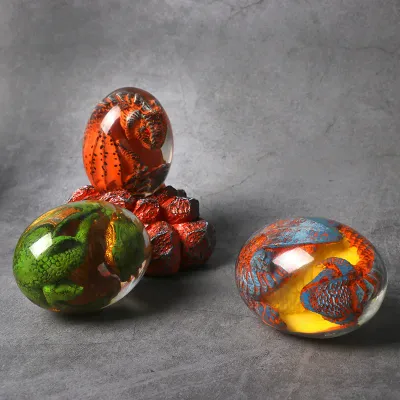 Dinosaur Egg Hot Harry Potter Souvenir Game of Thrones Glowing Lava Dragon Egg Resin Ornament
