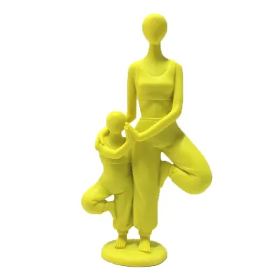 Resin parent-child yoga action and styling set ornaments