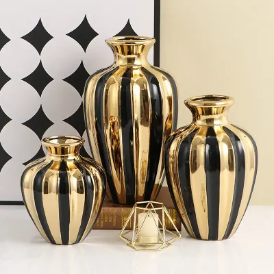 Light luxury ceramic jars creative living room vases flower arrangements ceramic jars dining table decorations handicrafts