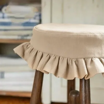 Round stool cover ruffled pink makeup stool cover dressing table chair cover