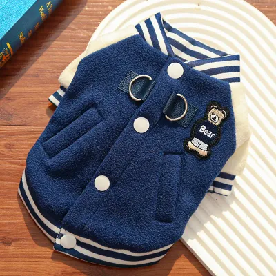 Wholesale Fleece Dog/Cat Outdoor Jacket - Small/Medium Pets, D-Ring & Buttons
