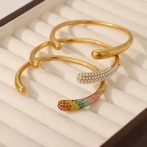 Colorful zirconium full diamond high-end fashion stainless steel casting bracelet bracelet bracelet accessories
