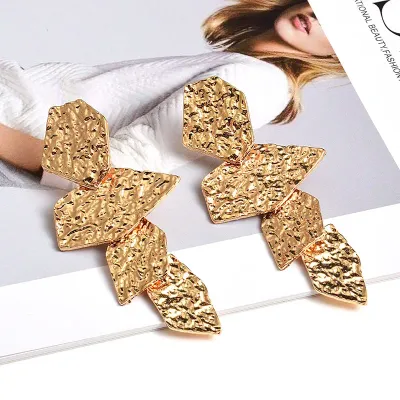  Gold Color Metal Dangle Long Drop Earrings Fine Jewelry Accessories Fashion Pendientes Bijoux For Women Christmas