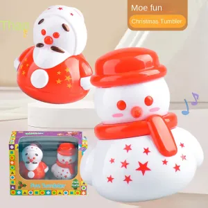 Christmas Snowman Tumbler Doll Cute and Joyful Swinging with Melodious Ringing Sound Children's Toy Birthday Gift