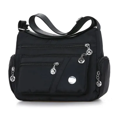 Fashion Women Shoulder Messenger Bag Nylon Oxford Lightweight Waterproof Zipper Package Large Capacity Travel Crossbody Bag