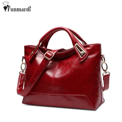 Women Oil Wax Leather Designer Handbags High Quality Shoulder Bags Ladies Handbags Fashion brand PU leather women bags 