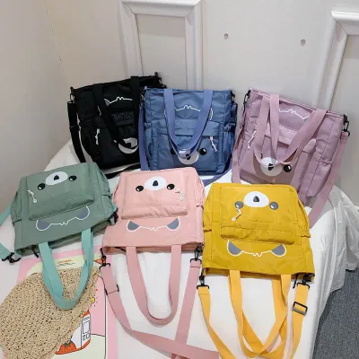 Nylon Cloth Large Capacity Bag Female Casual Temperament Girl Heart Wild One-Shoulder Messenger Bag Student Class Bag