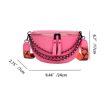 Luxury Saddle Women's Chest Bag Crossbody Bags Female Fashion Chain Handbag Hobos Bag Banana Belt Purse Banana Bag Fanny Packs