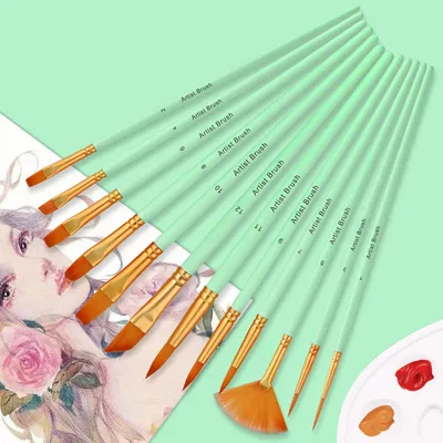 12 Gradient Color Nylon Brush Combination Set
