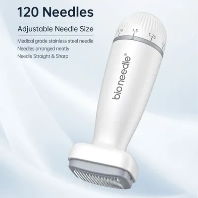 120 Pins Adjustable Microneedle Stamp 0.5 To 3.0mm Derma Roller Replacement Tool For Hair Growth And Serum Absorption, New Beauty Stamp For Home Use