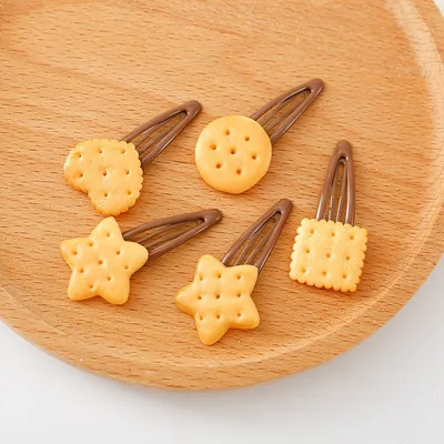 Simulation Cookie Heart Star Hair Clip