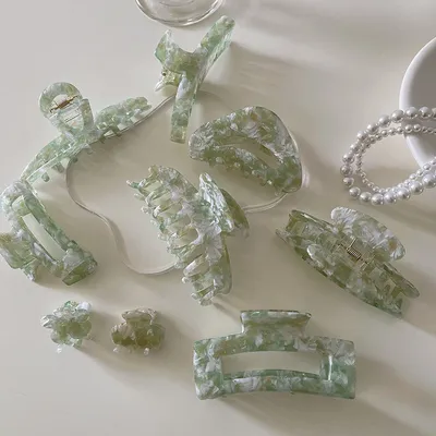 Acetate Premium Sense Vintage Green Grab Clip Female