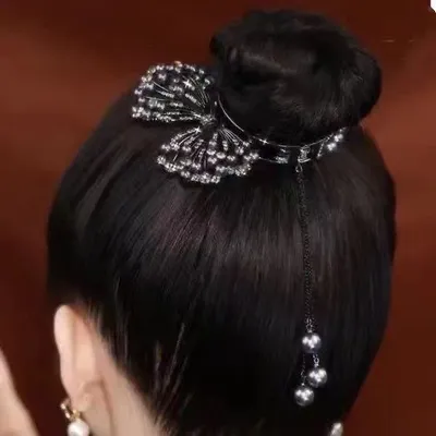 Advanced Metal Bow Tassel Ball Clip