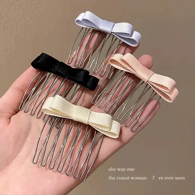 Simple Bow Hair Comb Non-slip And Versatile Hair Accessory