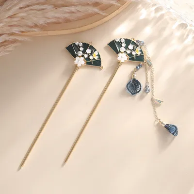 Chinese-style Hanfu Vintage-style Fan-shaped Hairpin