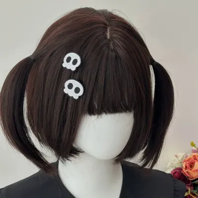 Subculture Skull Bang Clip Sweet Cute Dark Hairpin