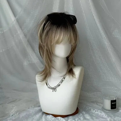 Wig Unisex Golden Brown Full-head Wig