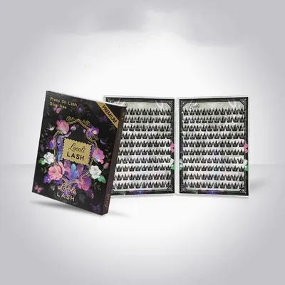 Self-adhesive Glue-free False Eyelashes 200 Clusters Segmented Black-tipped Lashes With Tweezers
