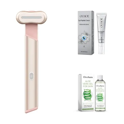 4 Colors Electric Eye Massager Red Blue Light Massage Eye Beautification Instrument Therapeutic Warmth Face Massage