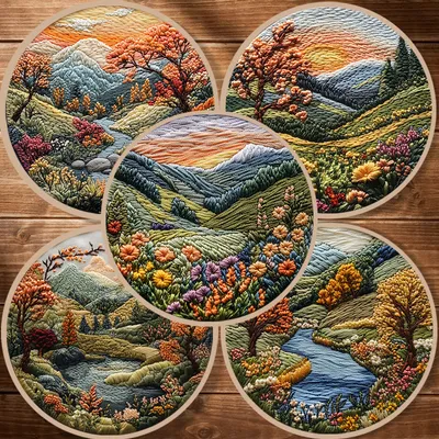 Embroidery Diy Handmade Cloth Art Material Kit Kit
