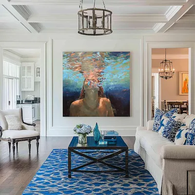 Hand-Painted Oil Painting Canvas Acrylic Modern Wall Art Abstract Texture Swimming Lover Artwork Home Decoration For Bedroom Living Room Decor