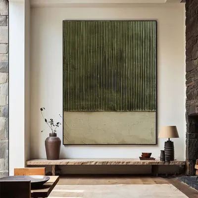 Hand-Painted Oil Painting Canvas Acrylic Modern Wall Art Green Modern Abstract Texture  Artwork Home Decoration For Bedroom Living Room Decor