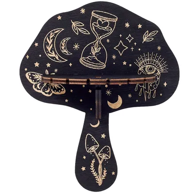 Mushroom Wood Dowsing Pendulum Holders, Witch Hanging Crystal Holder
