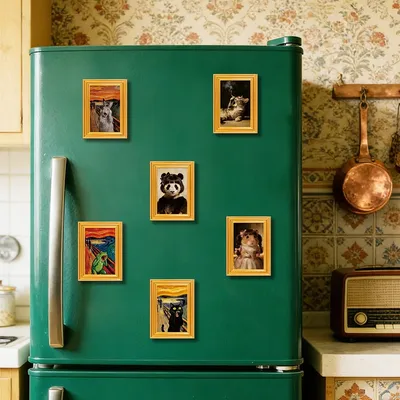 3D Wooden Photo Frame Fridge Magnet Home Decor