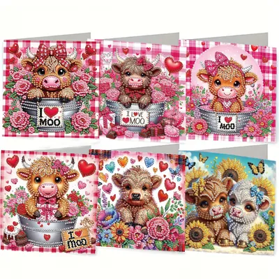 DIY Diamond Painting Kit Birthday Card Kit, Unique Animal Pattern Design, Water Diamond Painting Art Mosaic Postcards, Festival Cards Perfect For Families, Friends, And Lovers, Handmade Gifts