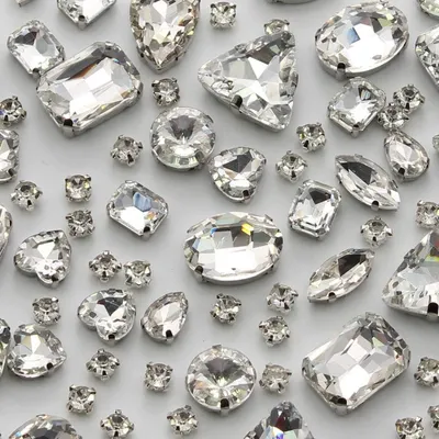 Sew On Rhinestones 300 PCS Mixed Shapes Single-Claw Clear Glass Stones For Versatile Craft Use