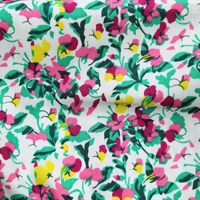 80's Cotton Super Dense Poplin Printed Home Wear Home Textile