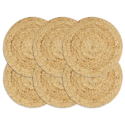   Placemats 6 pcs. Natural 38 cm Round