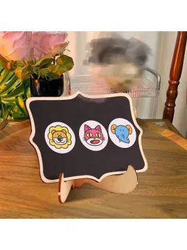 Mini blackboard sign-wavy lace rectangle-1 piece-opp bag