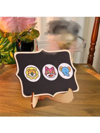 Mini blackboard sign-wavy lace rectangle-1 piece-opp bag