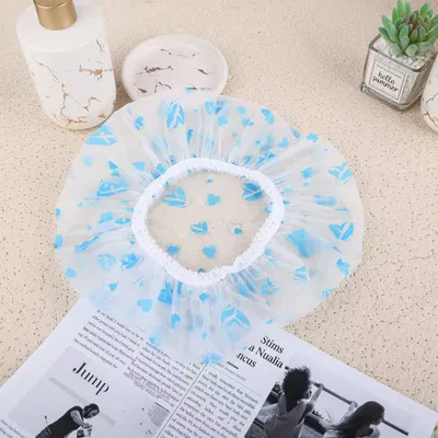 Shower cap-lace style-love style-blue-1 piece