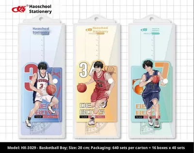 Basketball Junior Hard Ruler Set-Four-piece Set-Random Color-1 Set
