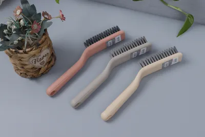 Curved handle cleaning brush-random color-PP+PET-1 piece
