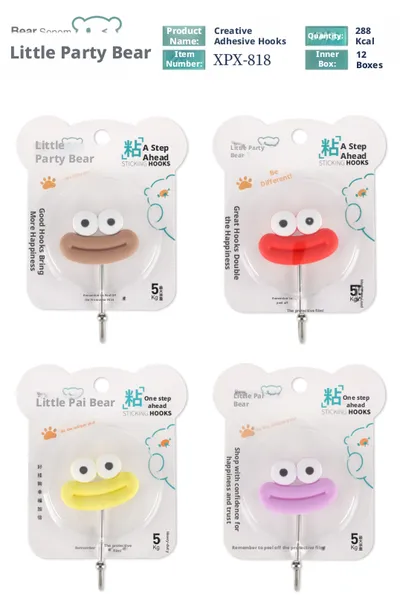 Cartoon traceless hook-big mouth-random color-stainless steel 201-1 piece
