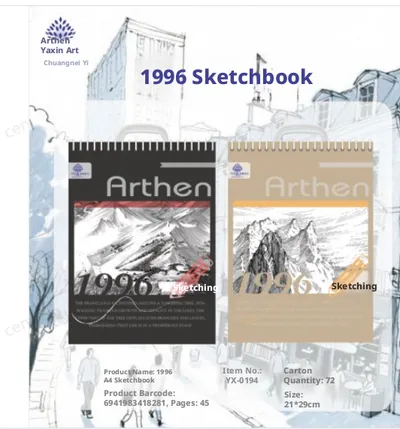 Coil Sketch Book-Random Color-A4-45 Sheets-1 Book