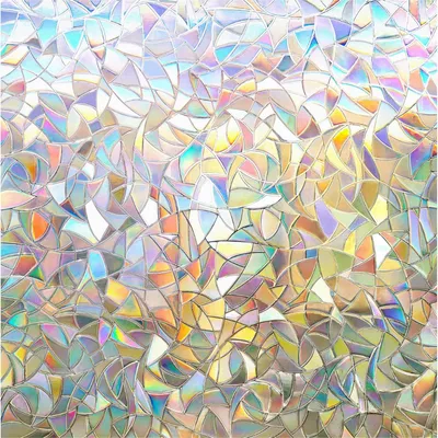 Window Privacy Film Rainbow Film Decorative Window Sticker 3D Static Stained Glass Cling Tint For Home Heat Control Non Adhesive