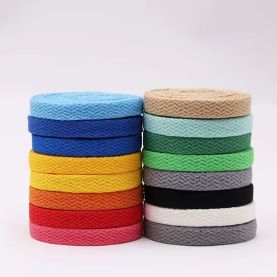 Classic Solid Color Flat Mesh All-match Shoelace