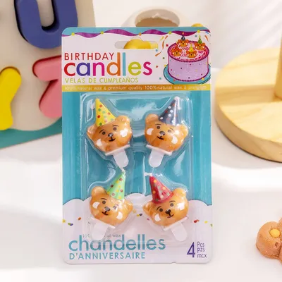 Birthday Candle Party Hat Bear Flame XINGX Topper For Baking Cartoon Decoration