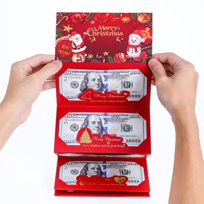 New 6-card Red Envelope Christmas Gilding Folding Red Envelope