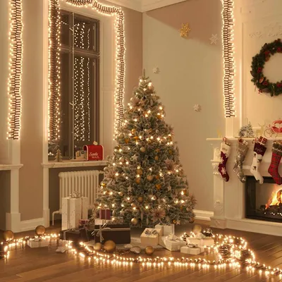   LED string lights with 400 warm white LEDs, 7.4 m
