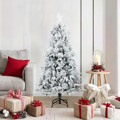   Artificial Hinged Christmas Tree, Snow-Covered, 150 cm   Artificial