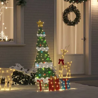   Illuminated Christmas Tree with 3 Gift Boxes 2D Warm