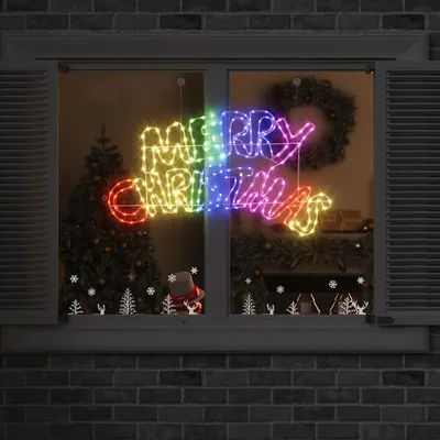   Christmas sign with 240 LEDs, multicolor, 100 x 50 cm, PVC