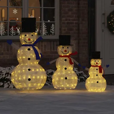   Christmas Snowman Family 3 pcs Warm White