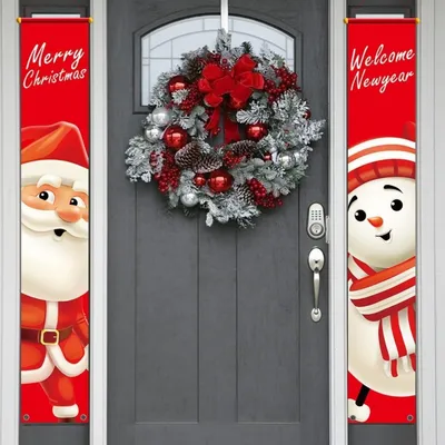 30 X 180 Cm Hanging Snowman Porch Sign For Indoor And Outdoor Use On Walls And Doors For New Year's