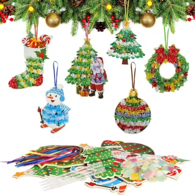 12-Piece Christmas Craft Sets: Creative Hand-Painted DIY Christmas Stocking, Snowman, And Santa Designs For Christmas, Winter, And New Year's Party Decorations